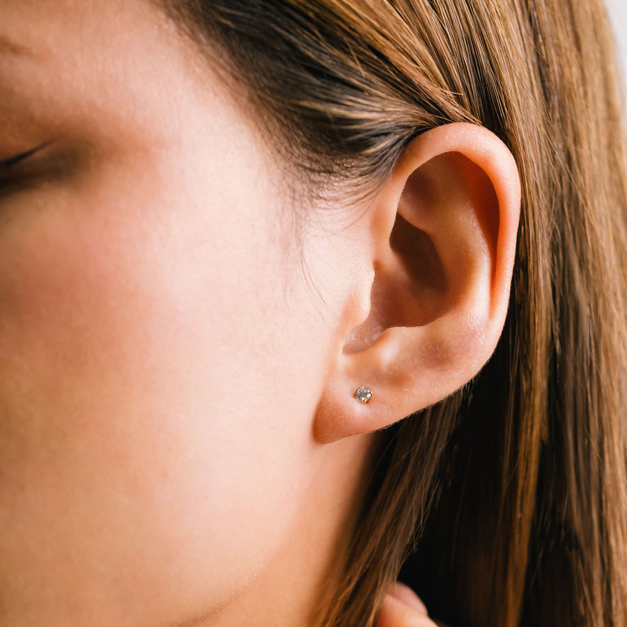January Birthstone Gold-Filled Stud Earrings