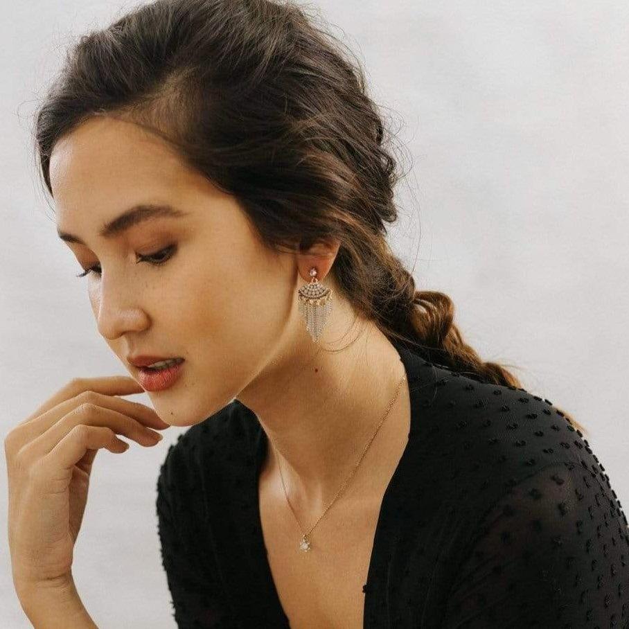 Fan fringe hotsell earrings