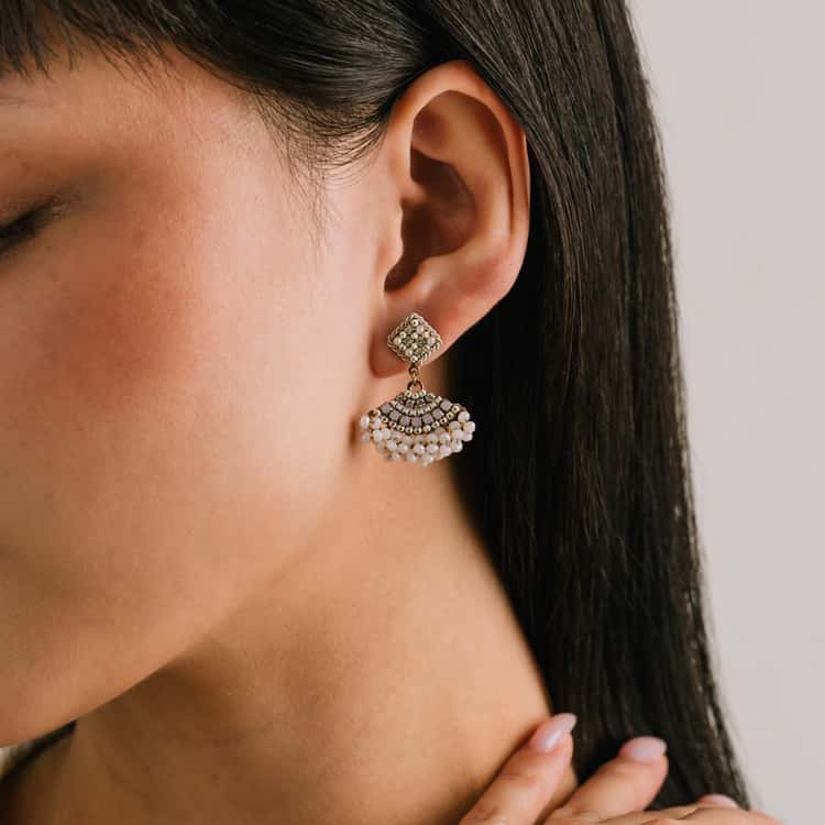 Aravelle Fan Drop Earrings