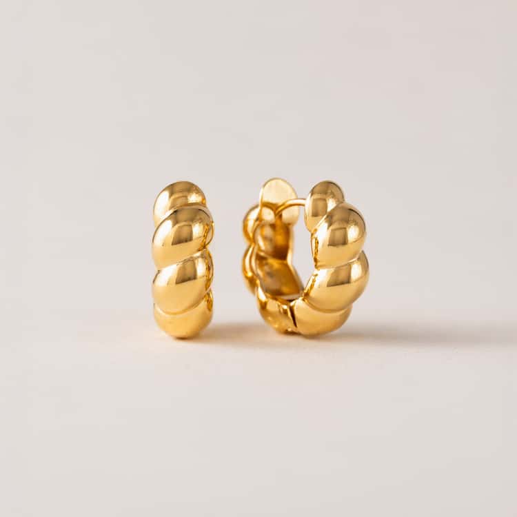 Croissant Puff Hoop Earrings