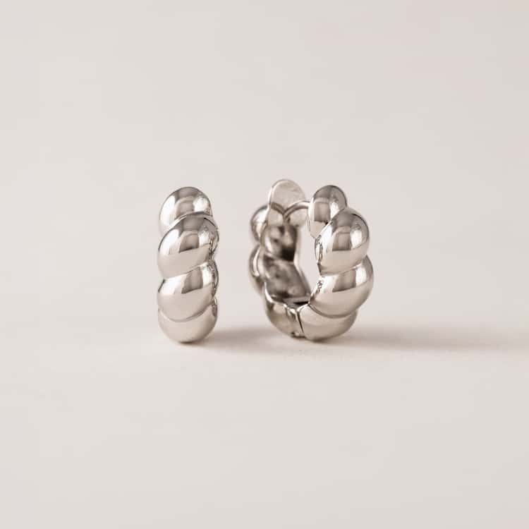Croissant Puff Hoop Earrings