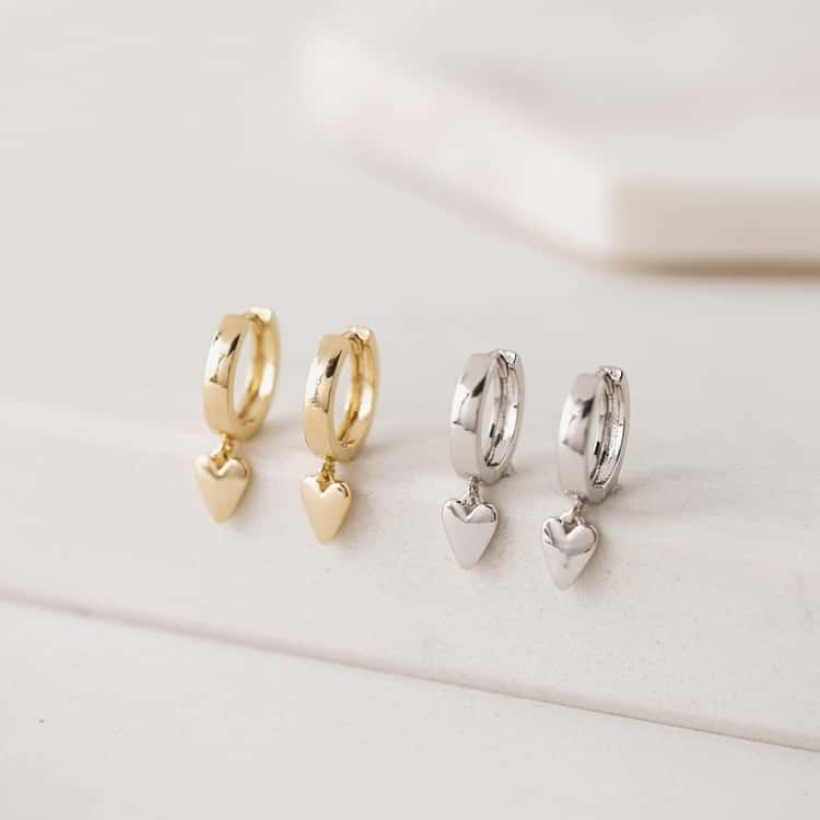 Everly Heart Huggie Hoop Earrings