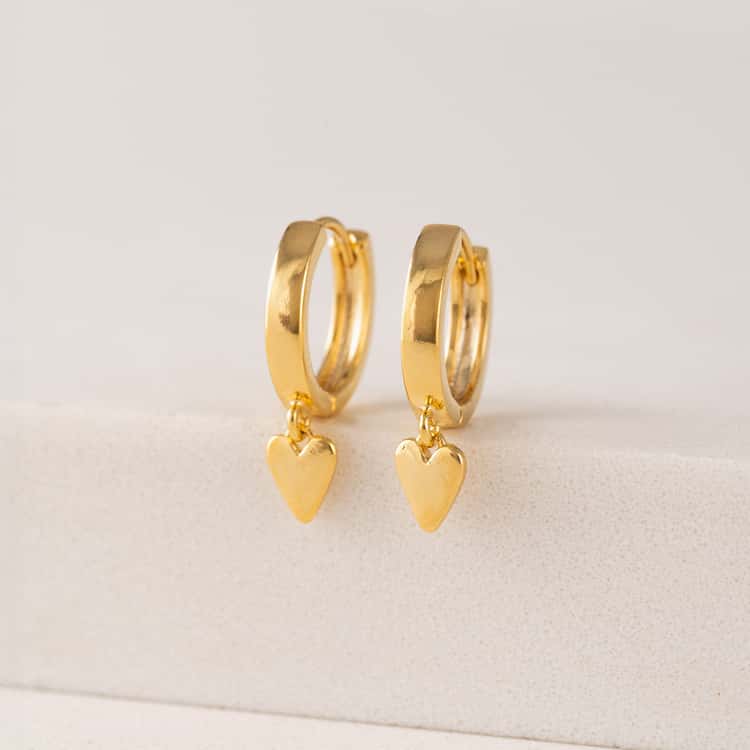 Everly Heart Huggie Hoop Earrings