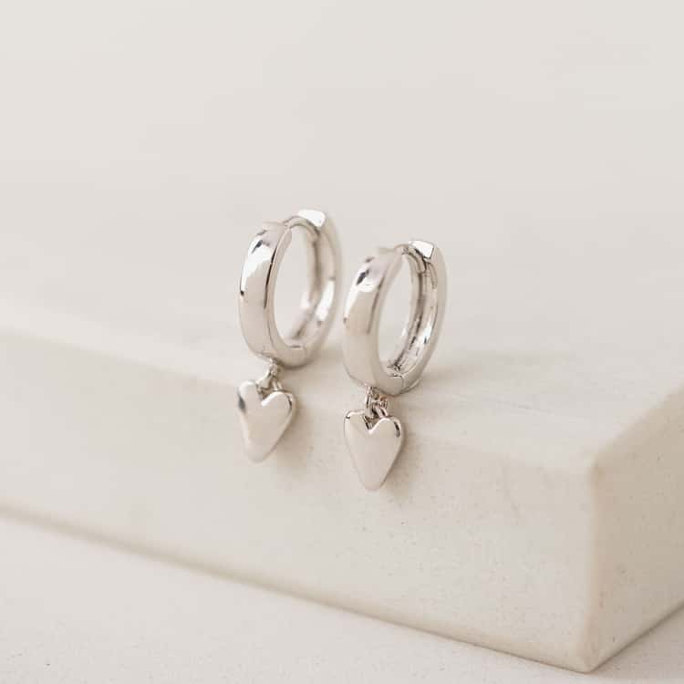 Everly Heart Huggie Hoop Earrings