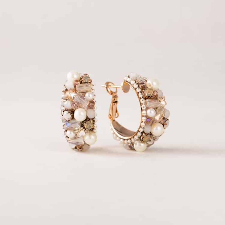 Gardenia Hoop Earrings