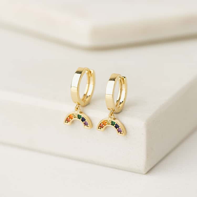 Riot Rainbow Drop Hoop Earrings