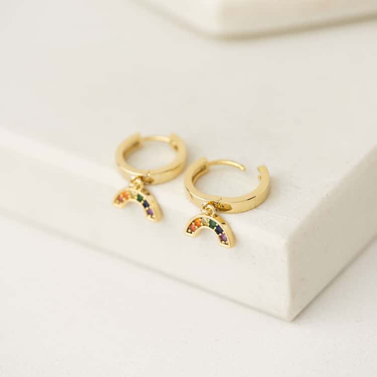 Riot Rainbow Drop Hoop Earrings
