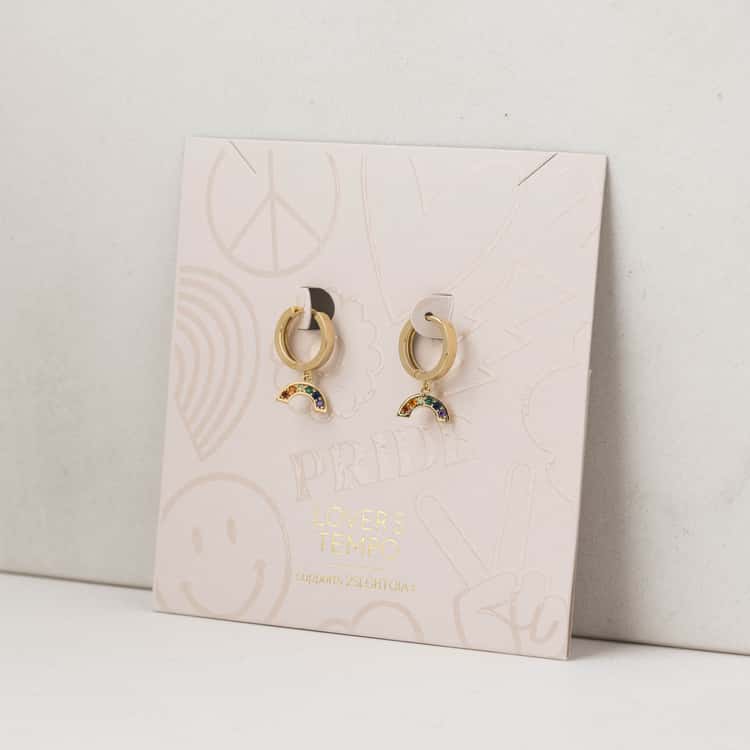 Riot Rainbow Drop Hoop Earrings
