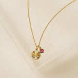 October Birthstone Fluted Necklace