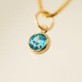 Blue Topaz Gold-Filled Charm