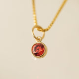 Garnet Gold-Filled Charm