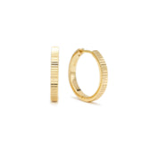 20mm Fluted Huggie Hoop Earrings