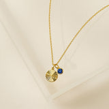 September Birthstone Fluted Necklace