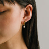 Amari Pearl Huggie Hoop Earrings