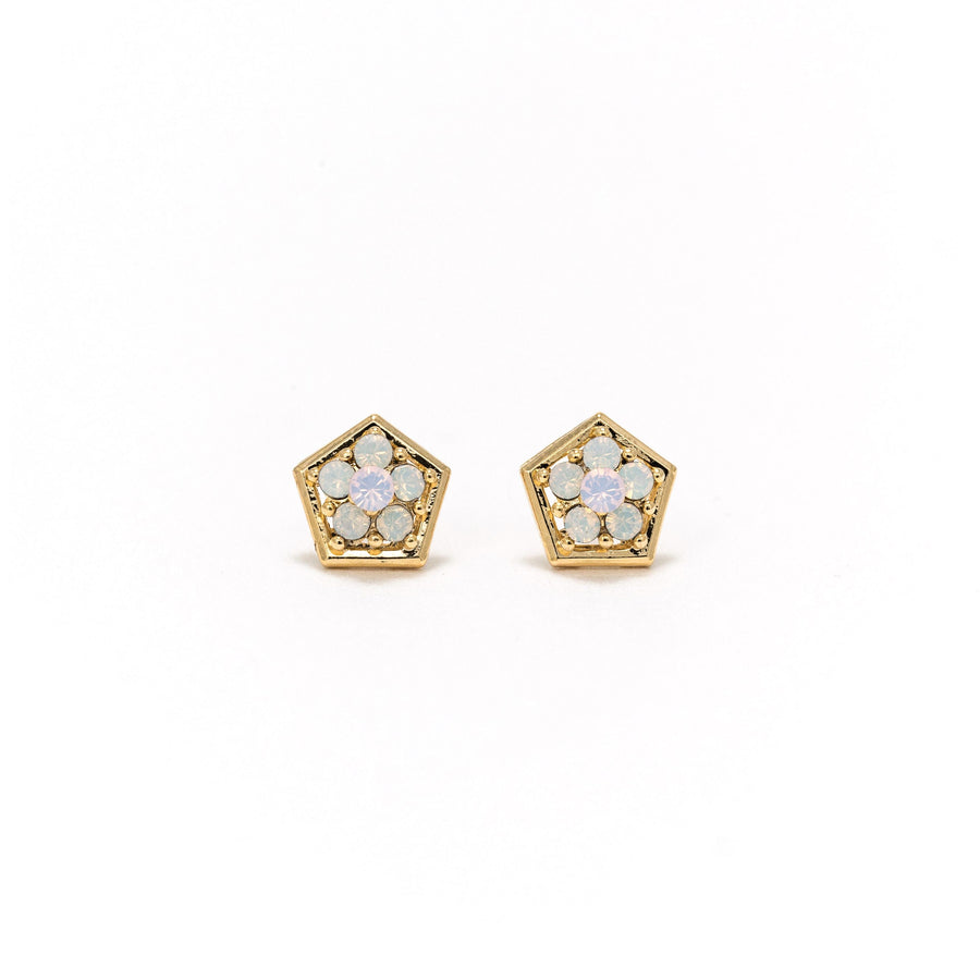 Anise Stud Earrings White Opal