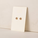 Anise Stud Earrings Pink Opal
