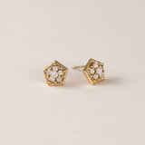 Anise Stud Earrings White Opal