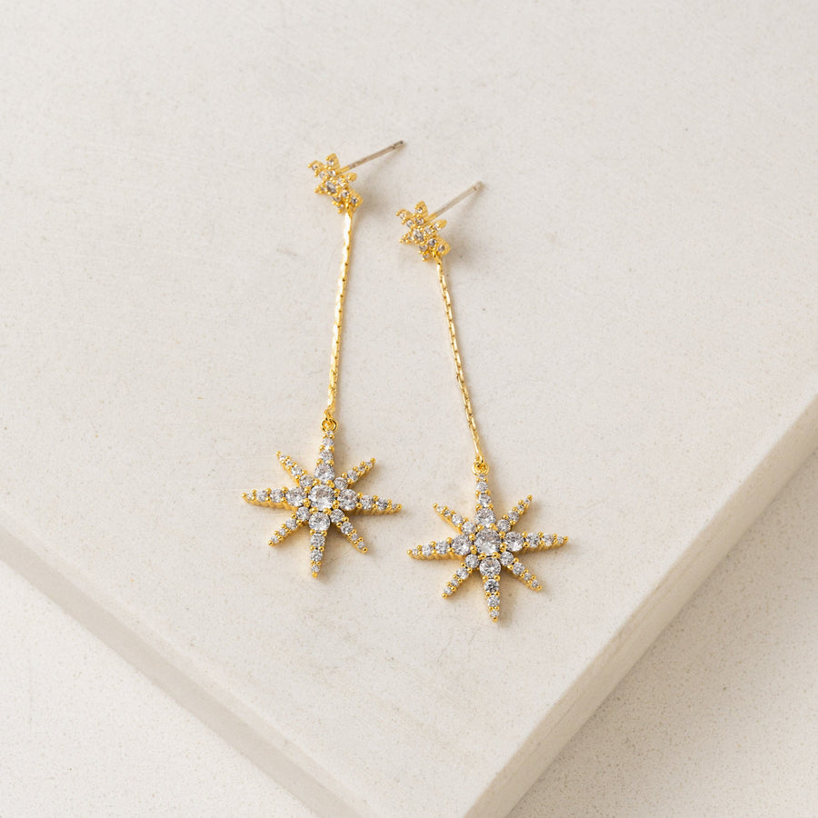 Aquila Star Drop Earrings Gold