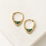 Aria Emerald Hoop Earrings