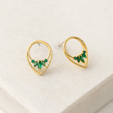 Aria Stud Earrings Emerald