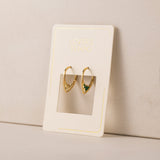 Aria Emerald Hoop Earrings