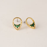 Aria Stud Earrings Emerald