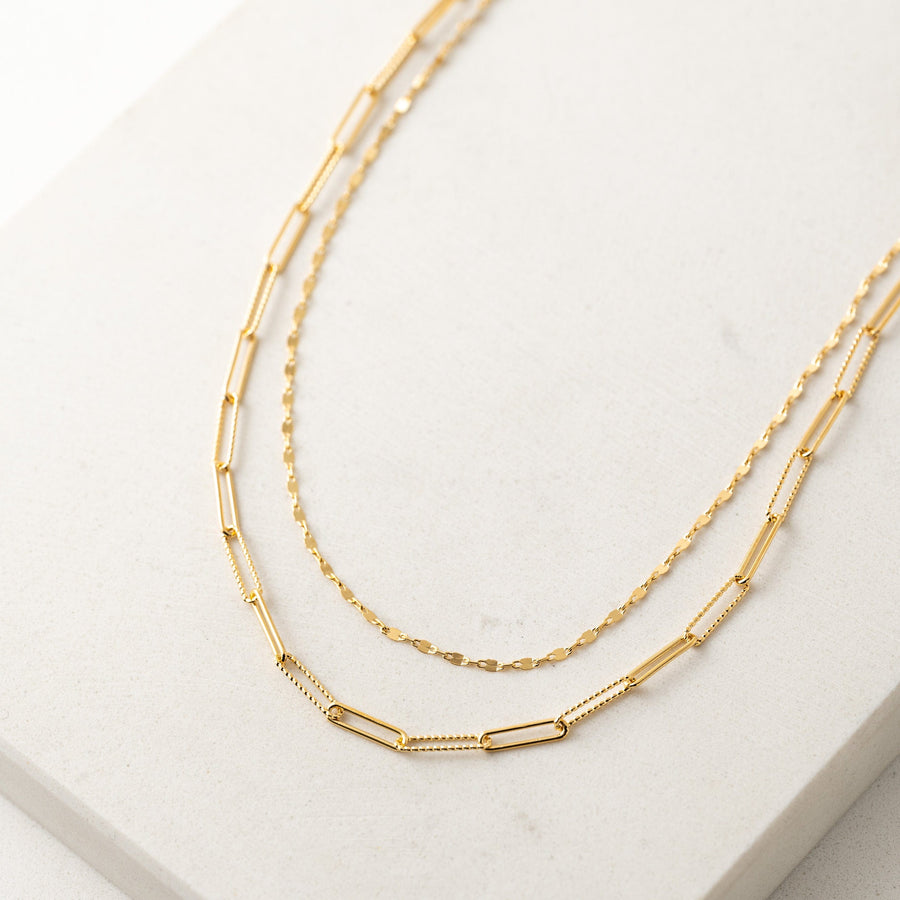 Arlo Paperclip Layered Necklace