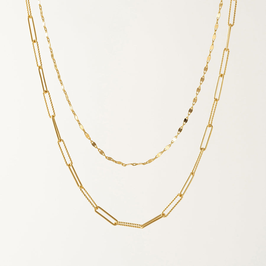 Arlo Paperclip Layered Necklace