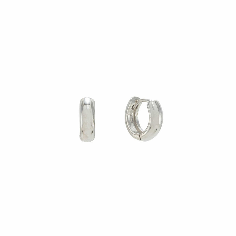 Bea 10mm Huggie Hoop Earrings Silver