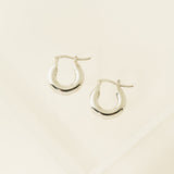 Chunky Hinge Hoop Earrings Silver