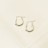 Chunky Hinge Hoop Earrings Silver