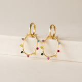 Circa Oval Drop Hoop Earrings