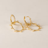 Circa Oval Drop Hoop Earrings