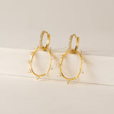 Circa Oval Drop Hoop Earrings