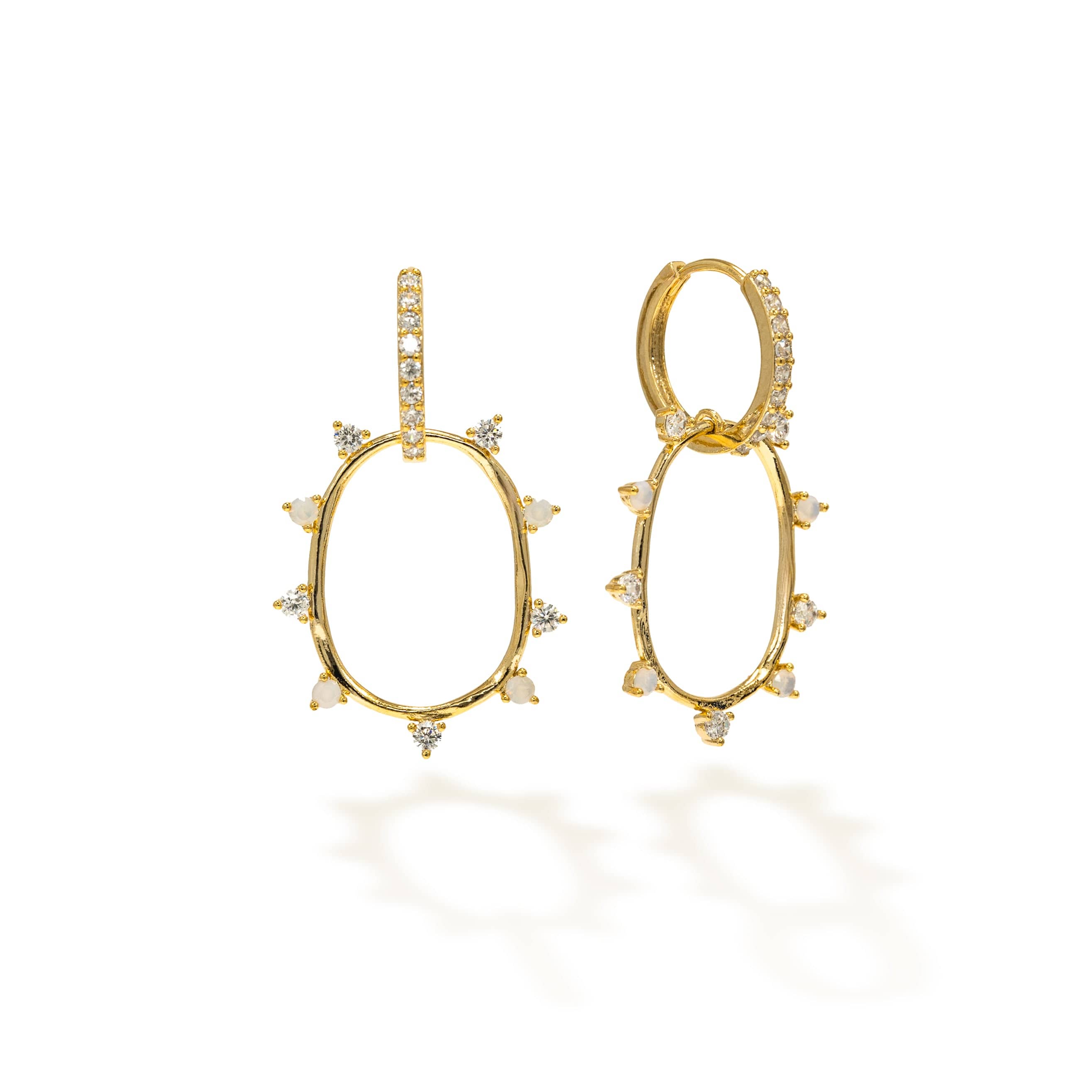 Circa Oval Drop Hoop Earrings