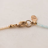 Cora Beaded Necklace Aqua/Creme
