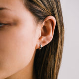 Core 11mm Huggie Hoop Earrings Silver
