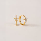 Cosmos Star Huggie Hoop Earrings