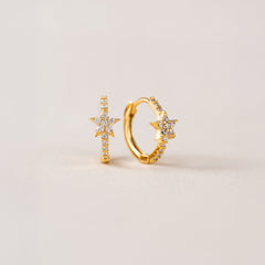 Cosmos Star Huggie Hoop Earrings