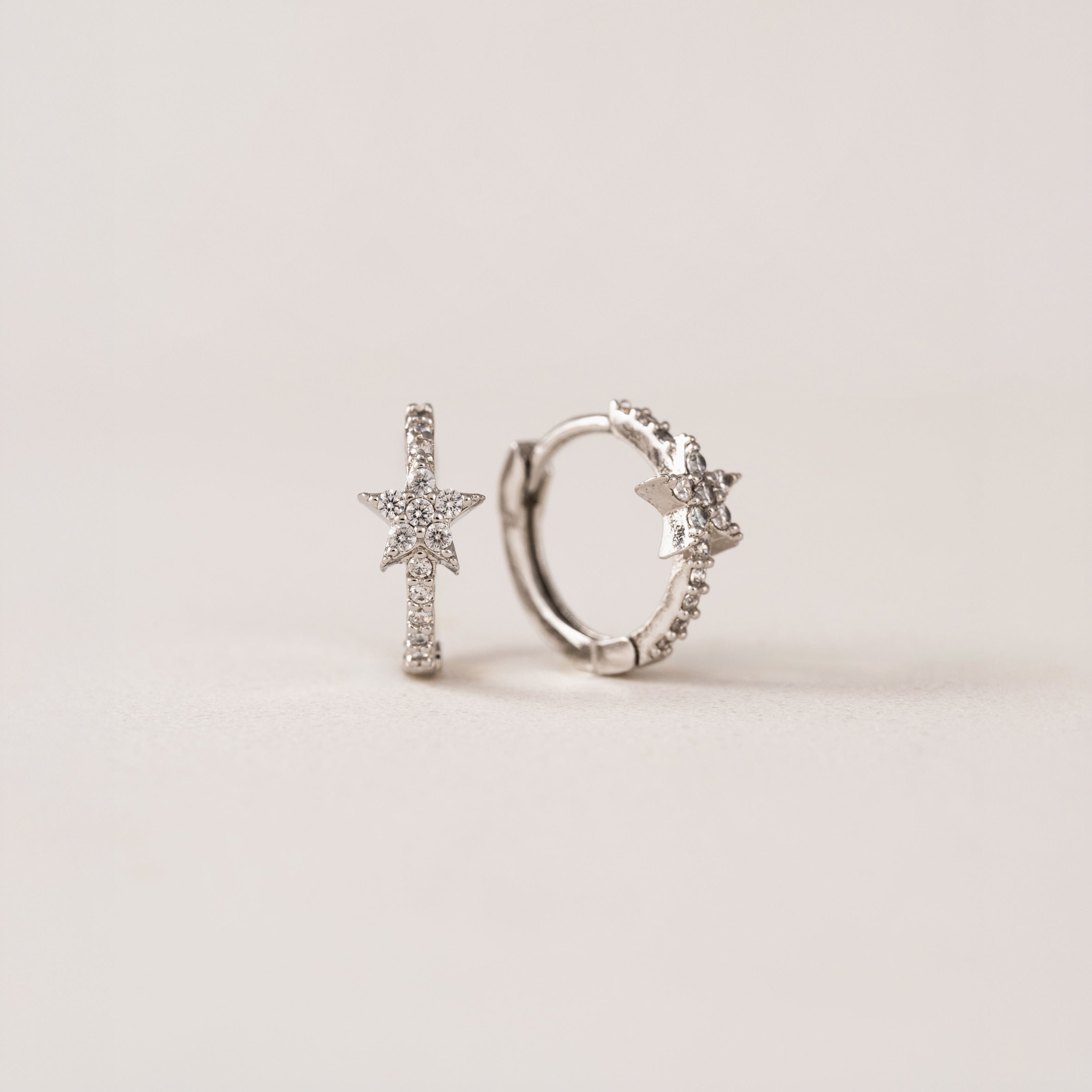 Cosmos Star Huggie Hoop Earrings
