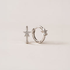 Cosmos Star Huggie Hoop Earrings