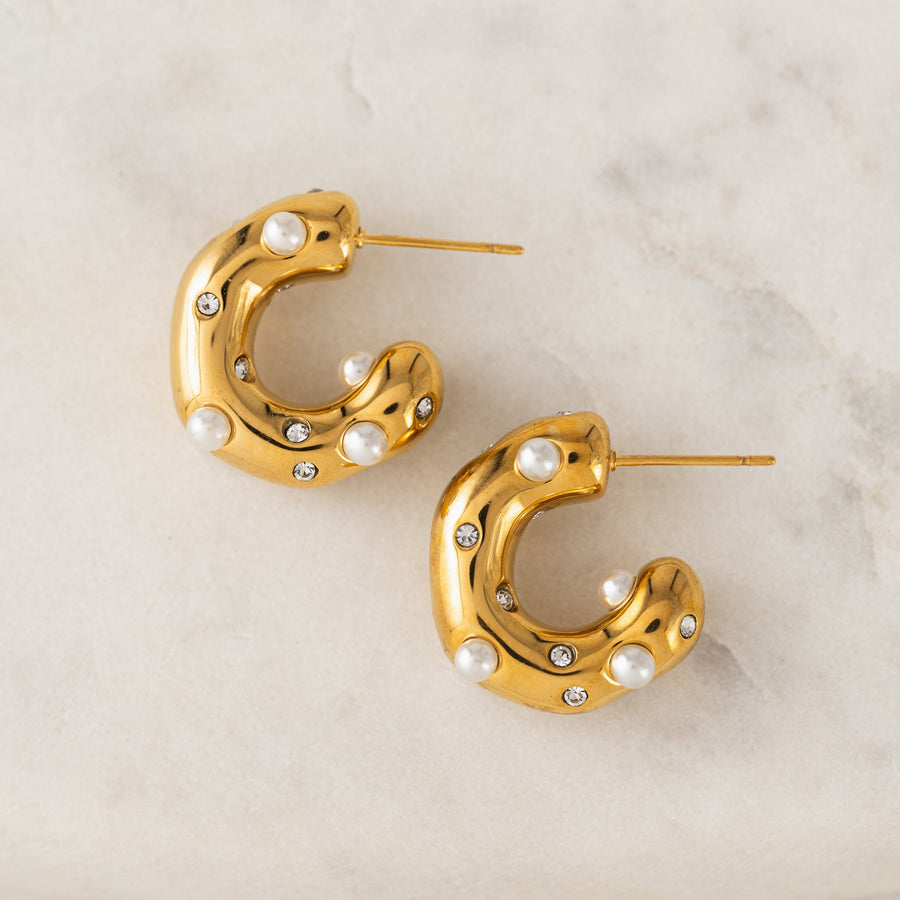 Cove Pearl Hoop Earrings