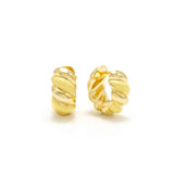 Croissant Enamel Yellow Huggie Hoop Earrings