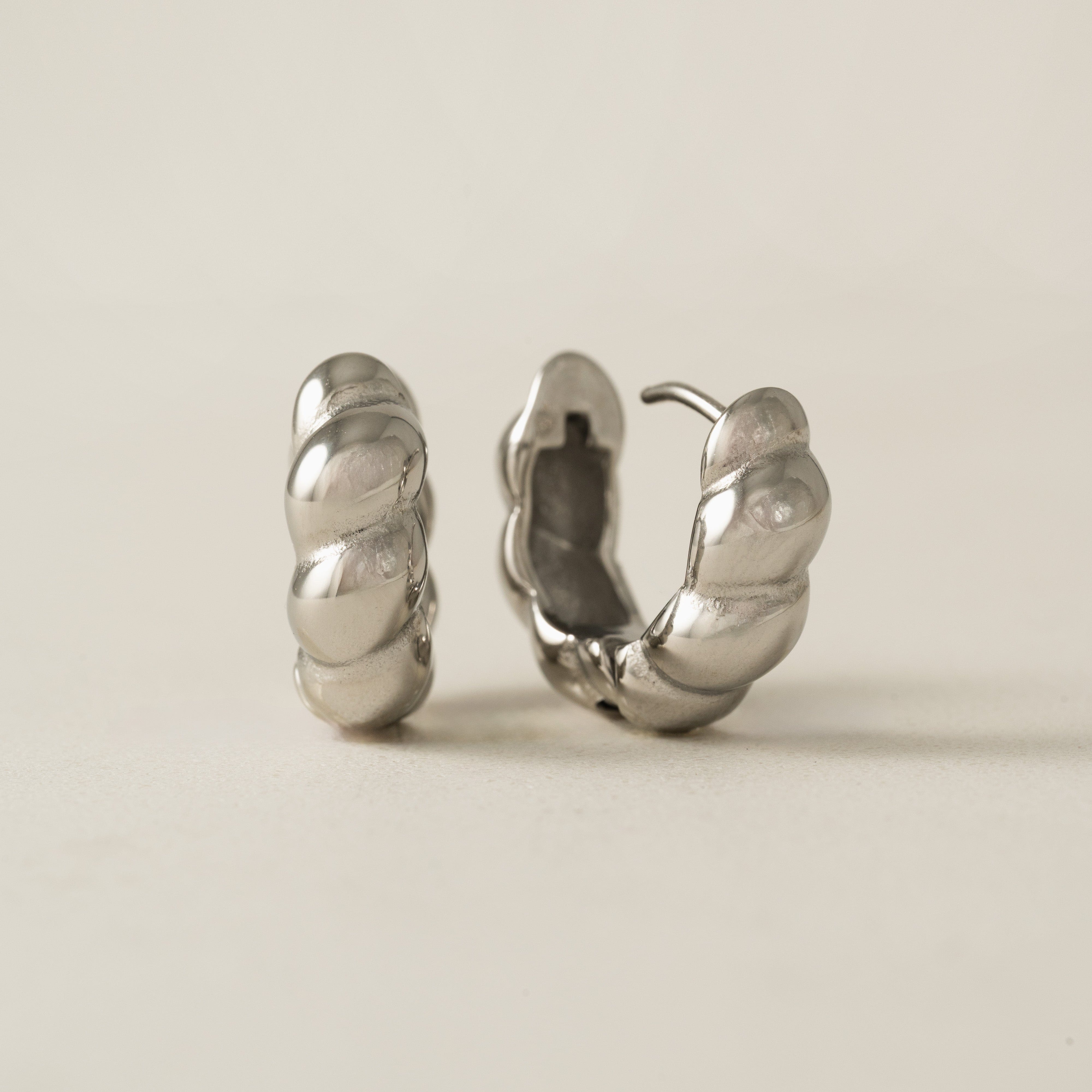 Croissant Puff Hoop Earrings