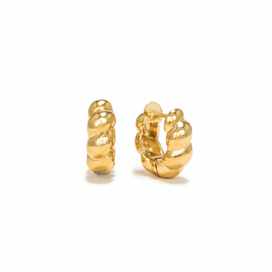 Croissant Puff Hoop Earrings Gold