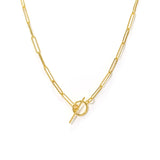 Dainty Paperclip Toggle Necklace