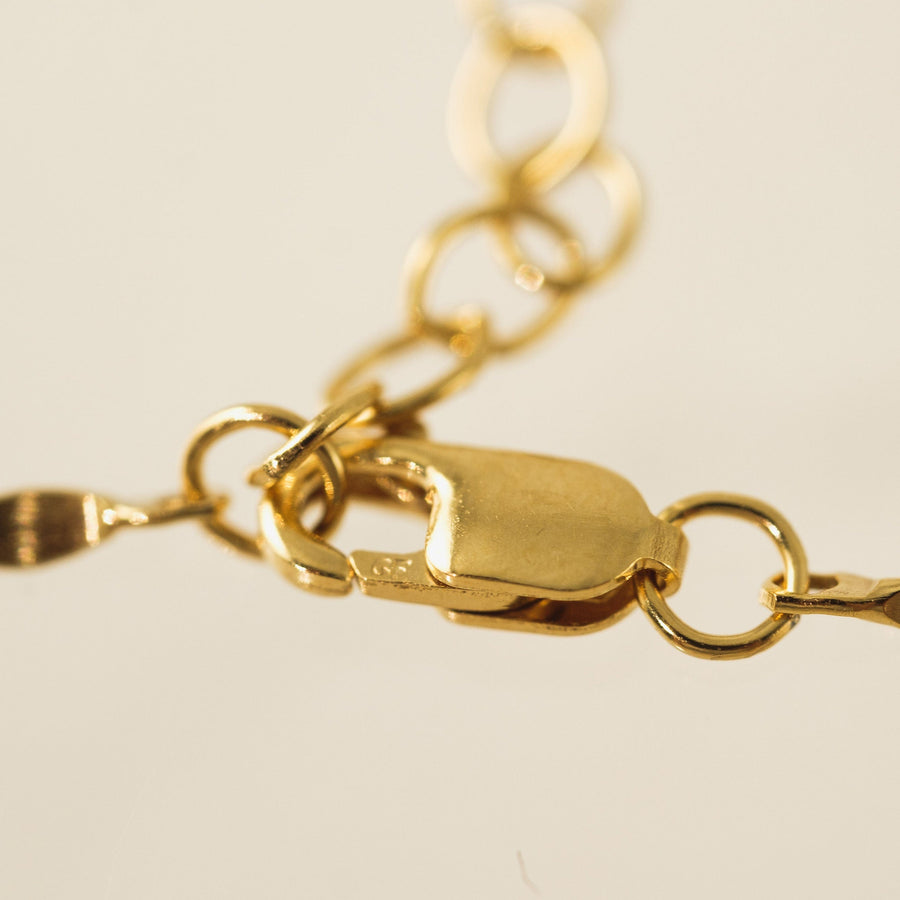 Dapped Bar Chain Gold-Filled Bracelet