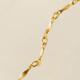 Dapped Bar Chain Gold-Filled Bracelet