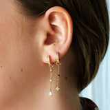 Starburst Drop Charm Hoop Earrings