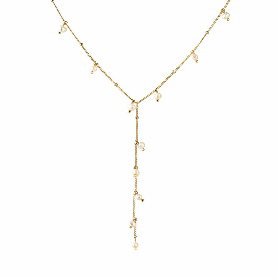 Dot Pearl Lariat Necklace